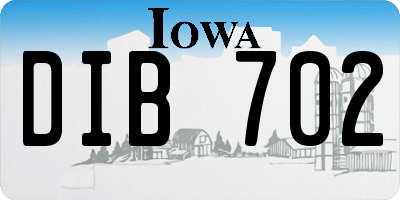 IA license plate DIB702