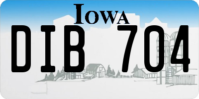 IA license plate DIB704