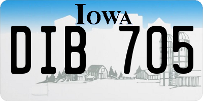 IA license plate DIB705