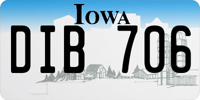 IA license plate DIB706