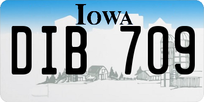 IA license plate DIB709