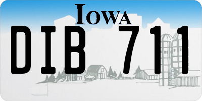 IA license plate DIB711