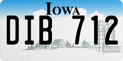 IA license plate DIB712