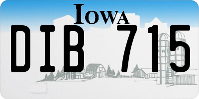 IA license plate DIB715