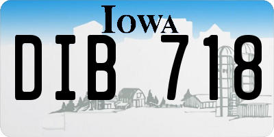 IA license plate DIB718