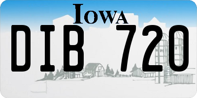 IA license plate DIB720