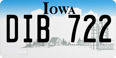 IA license plate DIB722