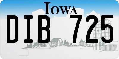 IA license plate DIB725