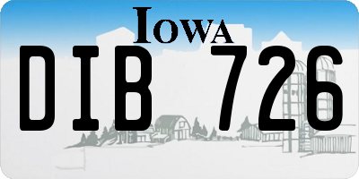 IA license plate DIB726