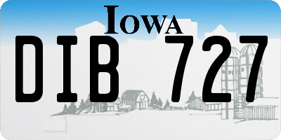 IA license plate DIB727