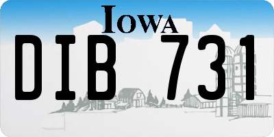 IA license plate DIB731