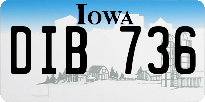 IA license plate DIB736