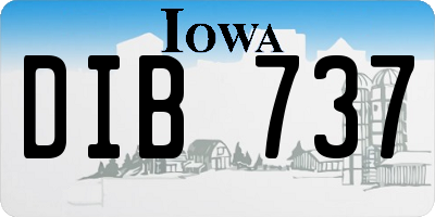 IA license plate DIB737