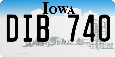 IA license plate DIB740