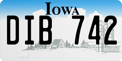 IA license plate DIB742