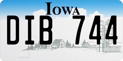 IA license plate DIB744