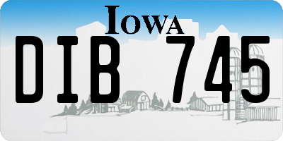 IA license plate DIB745