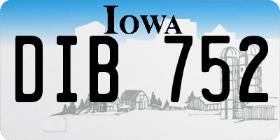 IA license plate DIB752