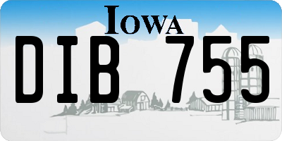 IA license plate DIB755