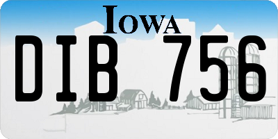 IA license plate DIB756