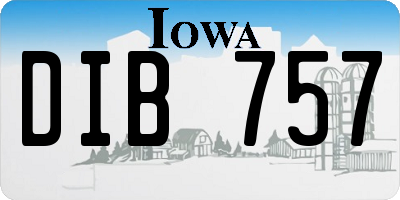 IA license plate DIB757