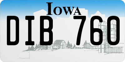 IA license plate DIB760