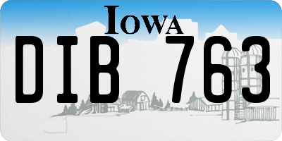 IA license plate DIB763