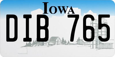 IA license plate DIB765