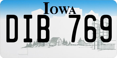 IA license plate DIB769