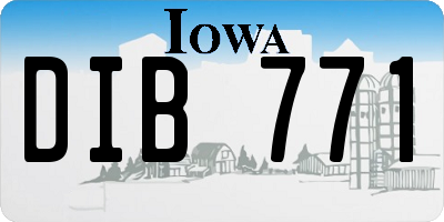 IA license plate DIB771