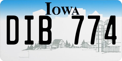 IA license plate DIB774