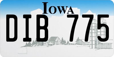 IA license plate DIB775