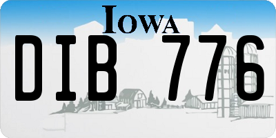 IA license plate DIB776