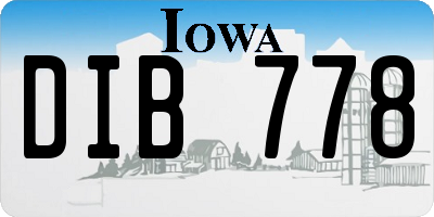 IA license plate DIB778