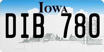 IA license plate DIB780