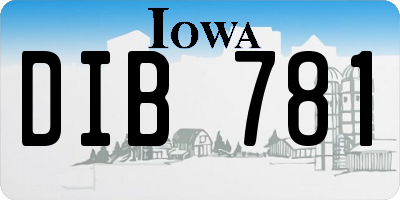 IA license plate DIB781