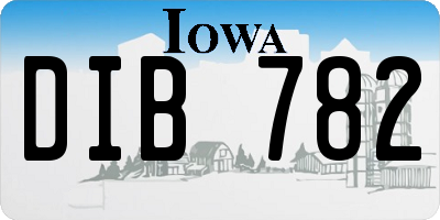 IA license plate DIB782