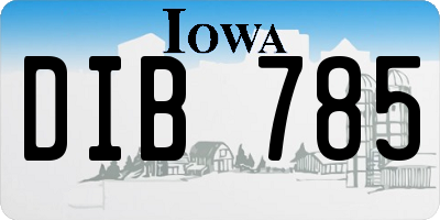 IA license plate DIB785