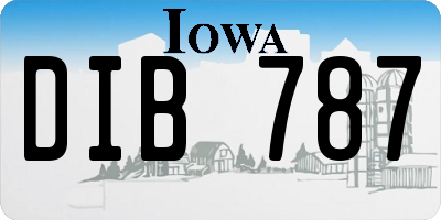 IA license plate DIB787