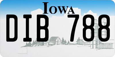 IA license plate DIB788