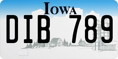 IA license plate DIB789