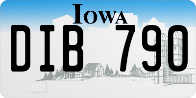 IA license plate DIB790