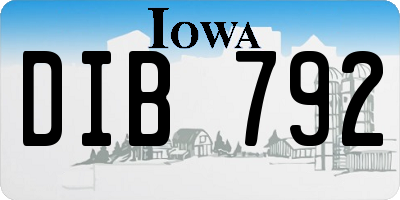 IA license plate DIB792