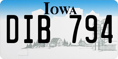 IA license plate DIB794