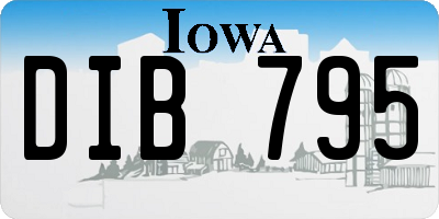 IA license plate DIB795