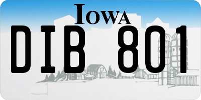 IA license plate DIB801