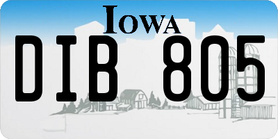 IA license plate DIB805