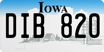 IA license plate DIB820