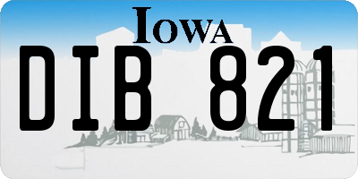 IA license plate DIB821