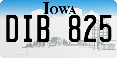 IA license plate DIB825